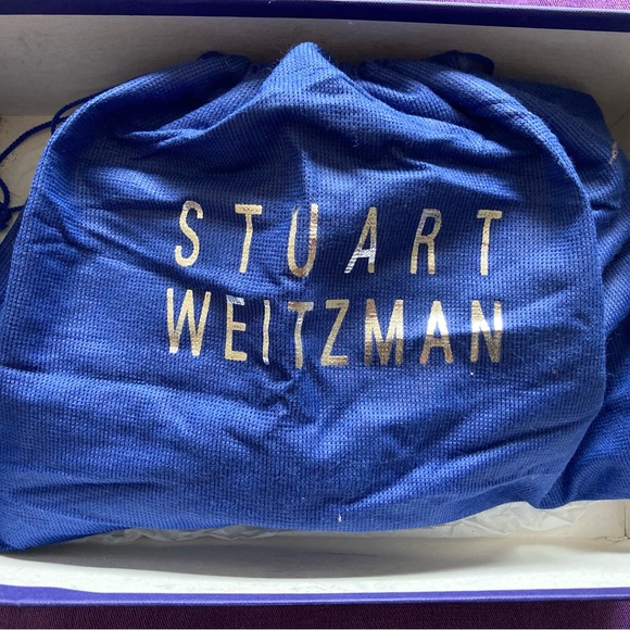 Stuart Weitzman Black Suede Peep Toe Platform Heels Size 7 - Picture 8 of 9